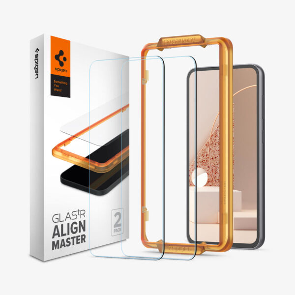 محافظ صفحه نمایش اسپیگن مدل AlignMaster GLAS.tR مناسب برای گوشی موبایل سامسونگ Galaxy S23 FE به همراه  ابزار نصب بسته دو عددی